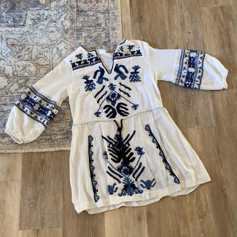 Free people white Aztec design dress